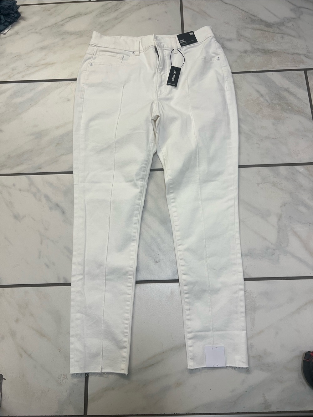 Express Women’s Skinny High Rise Jeans 10R White Luxe Comfort Stretch NWT